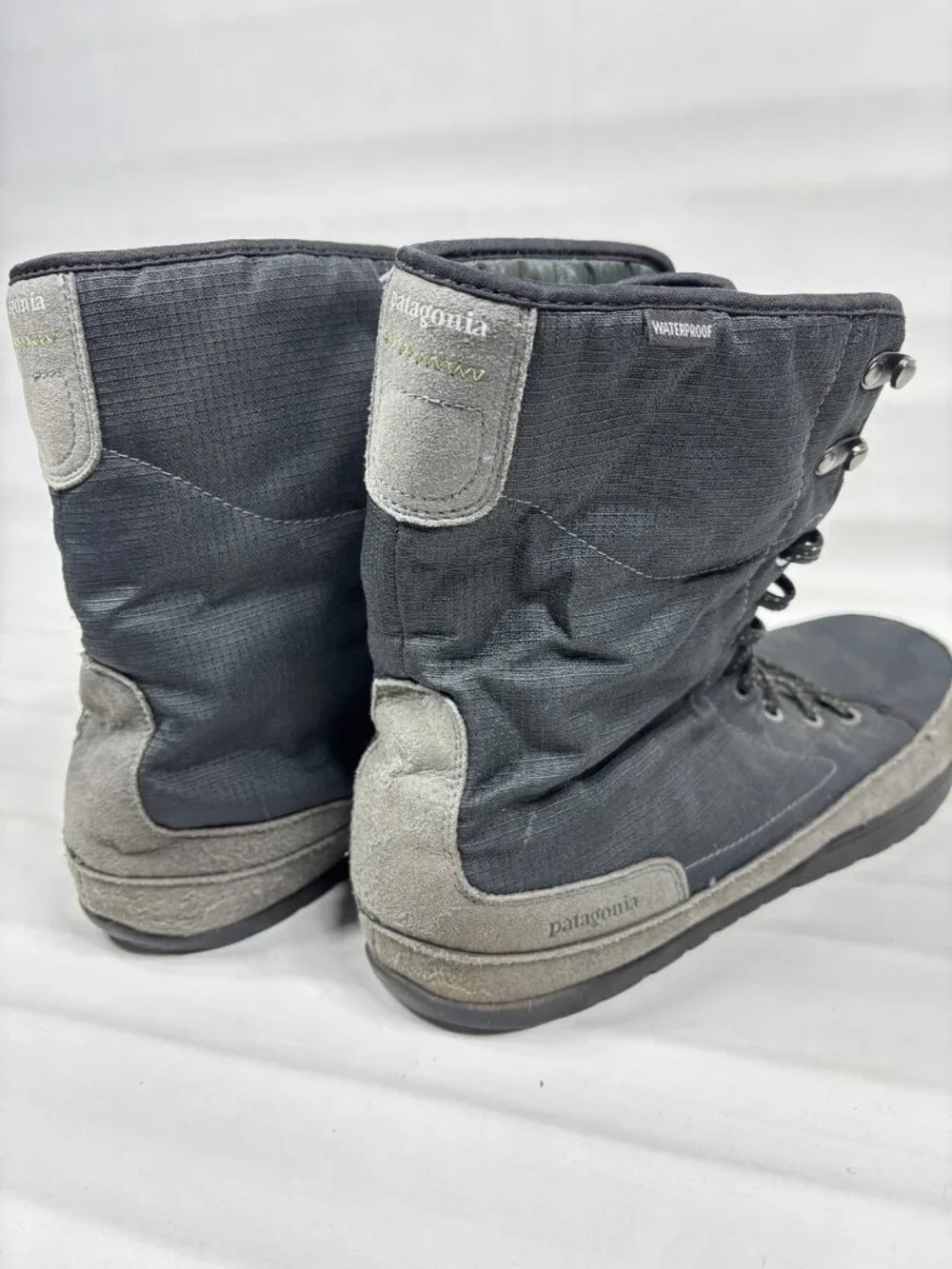 Patagonia Activist Puff High Waterproof Winter Boots Black Smoked Green Mens 13